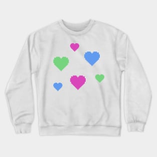 Poly Pride Hearts Pixel Art Crewneck Sweatshirt